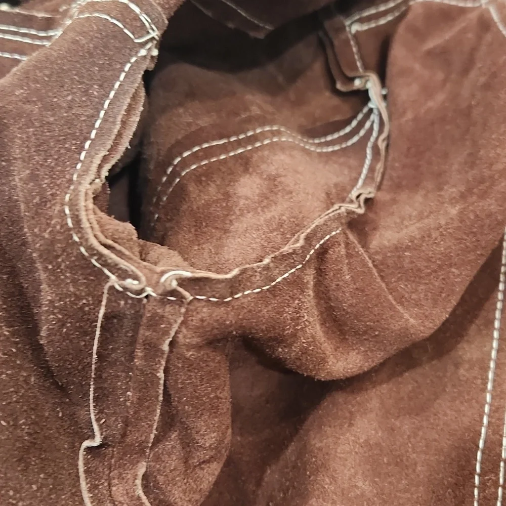 70s Vintage Western Snap Brown Suede Jacket, Mens SMALL, Womens Medium - Picture 7 of 8